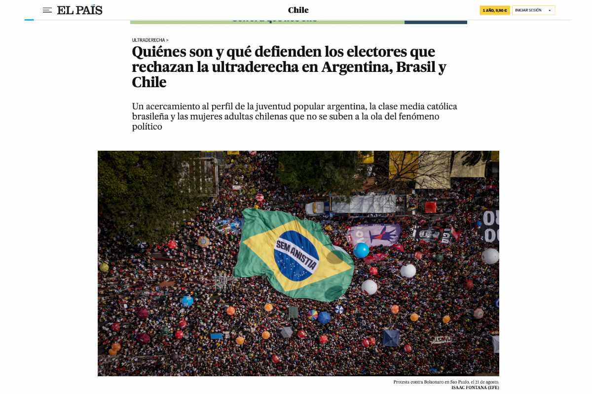 Electores que rechazan la ultraderecha en Argentina, Brasil y Chile